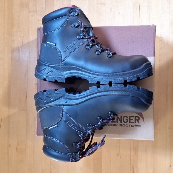 Avenger Work Boots Womens Slip Resistant Waterproof Black & Pink 7.5 WIDE A8124 - Picture 10 of 15